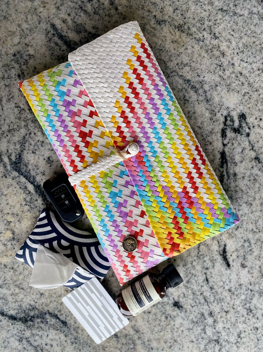 Jian Dinner Clutch (Rainbow - White)